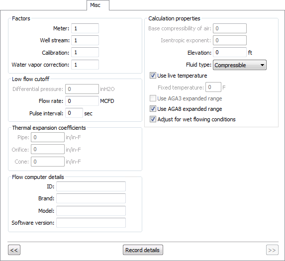 Miscellaneous Property Page
